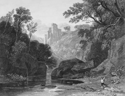 Uitzicht op Roslin Castle door John Thomson